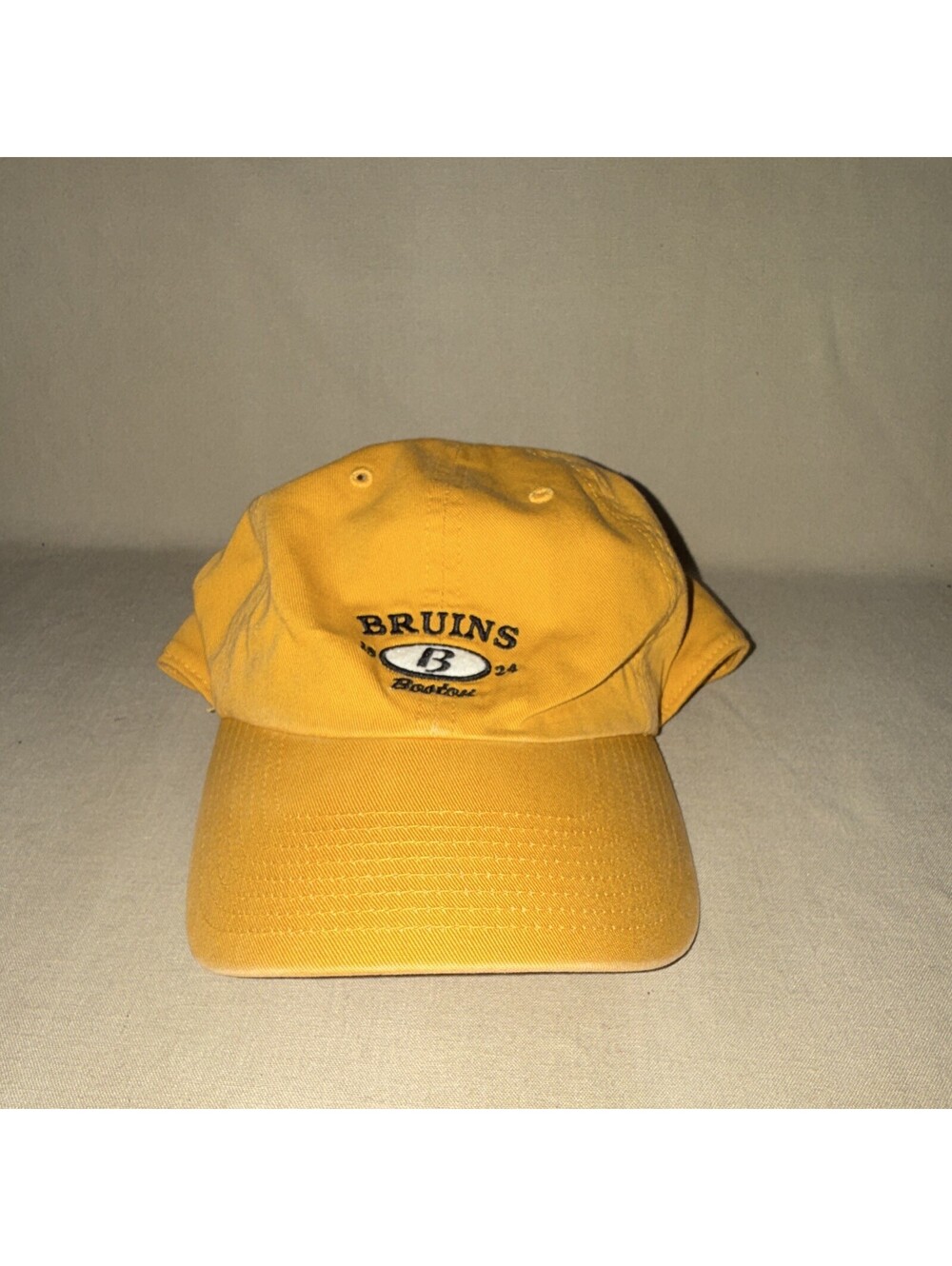 Vintage Boston Bruins NHL Strapback Slouch Hat Cap Yellow Gold Twins Enterprise